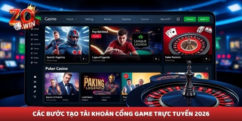 Các bước tạo tài khoản cổng game trực tuyến 2026