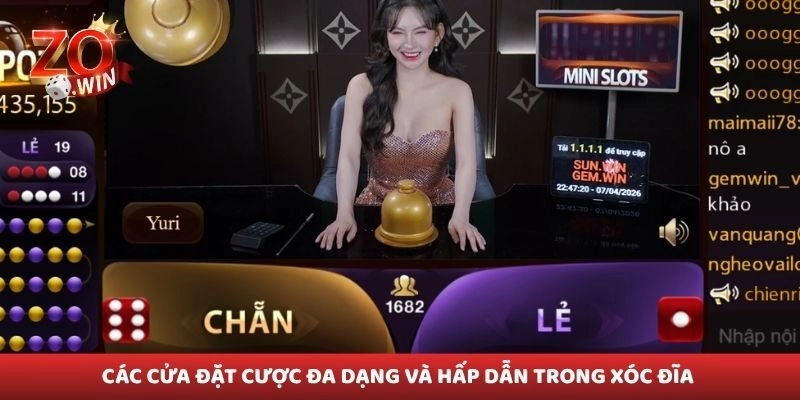 Các cửa đặt cược đa dạng và hấp dẫn trong xóc đĩa