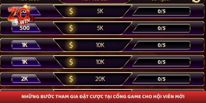 Những bước tham gia đặt cược tại cổng game cho hội viên mới