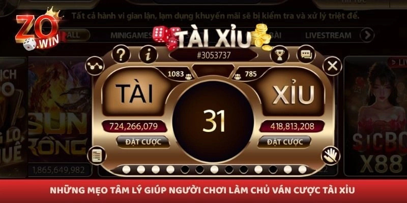 Những mẹo tâm lý giúp người chơi làm chủ ván cược tài xỉu