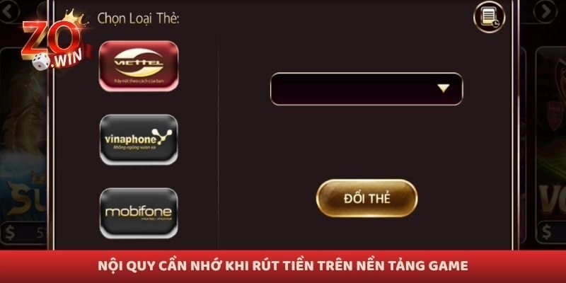 Nội quy cần nhớ khi rút tiền trên nền tảng game